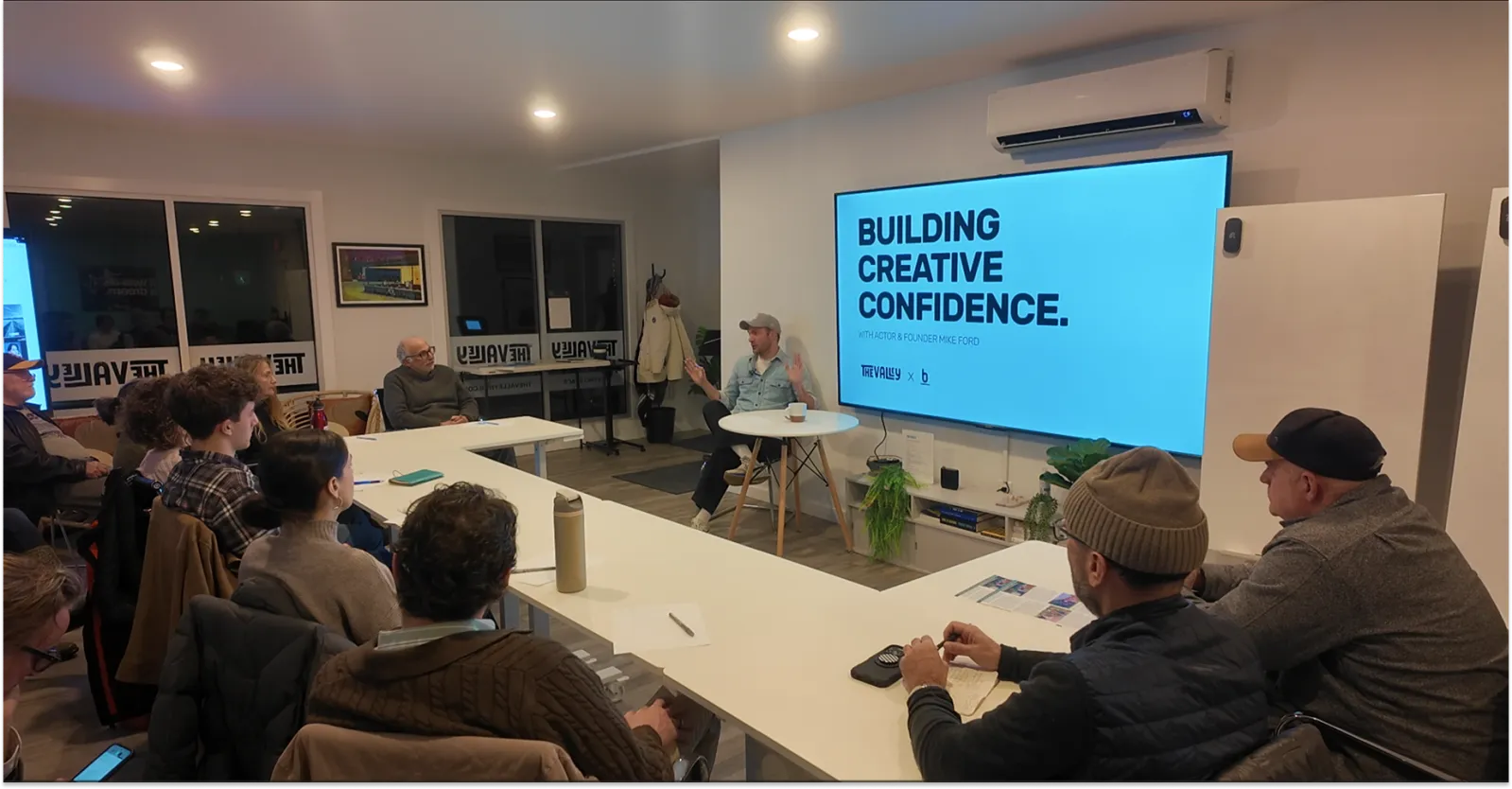 Mike Ford leading a creative confidence conversation at The Valley Hub