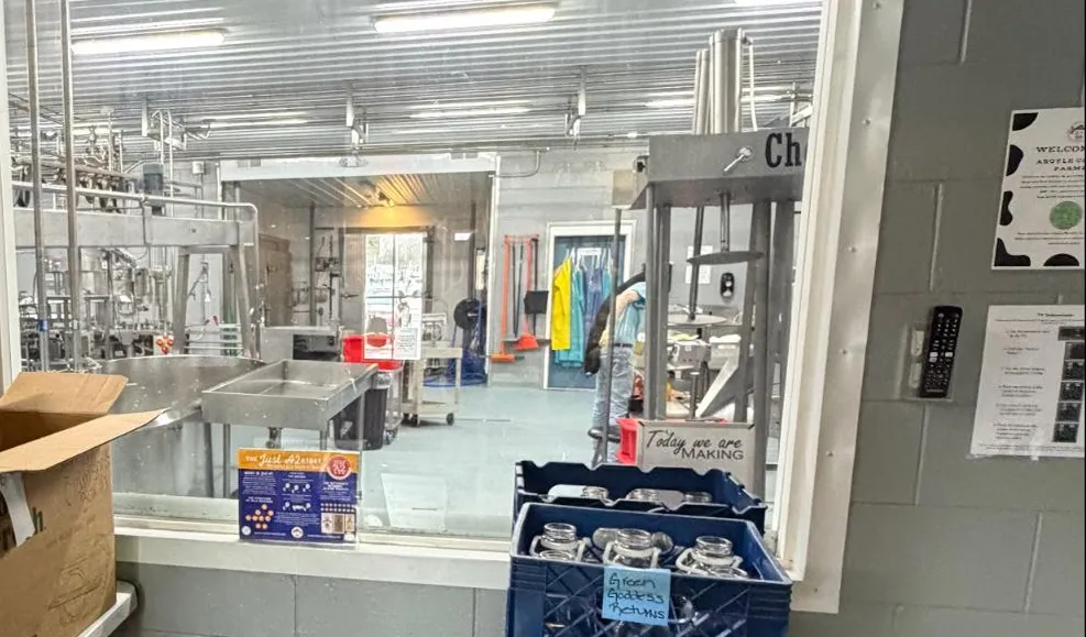 A Washington County farm store interior with refrigerated cases