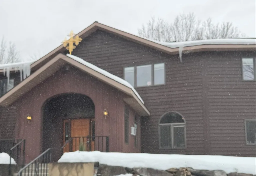 A Washington County farm building on a snowy day